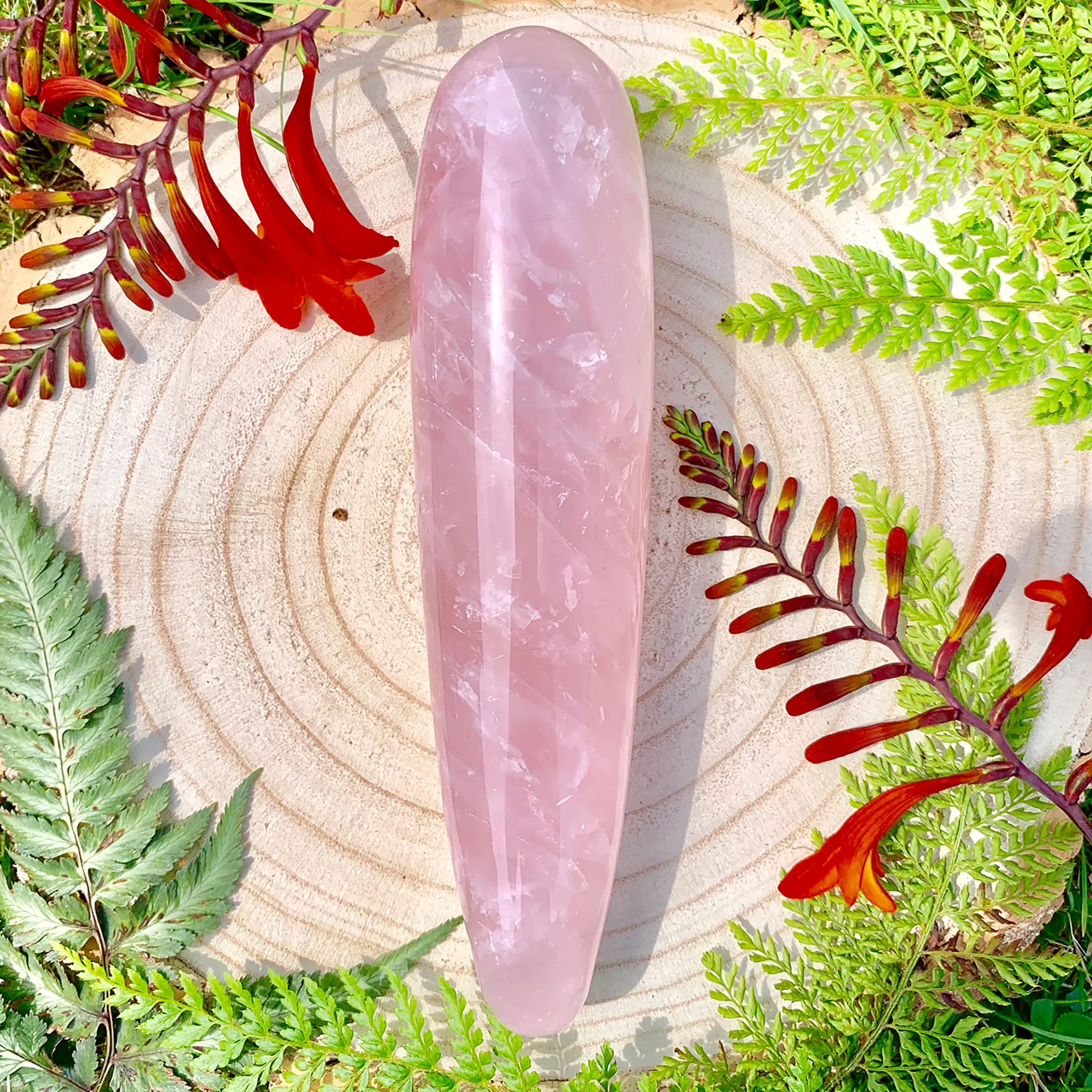 Large Rose Quartz Yoni Wand