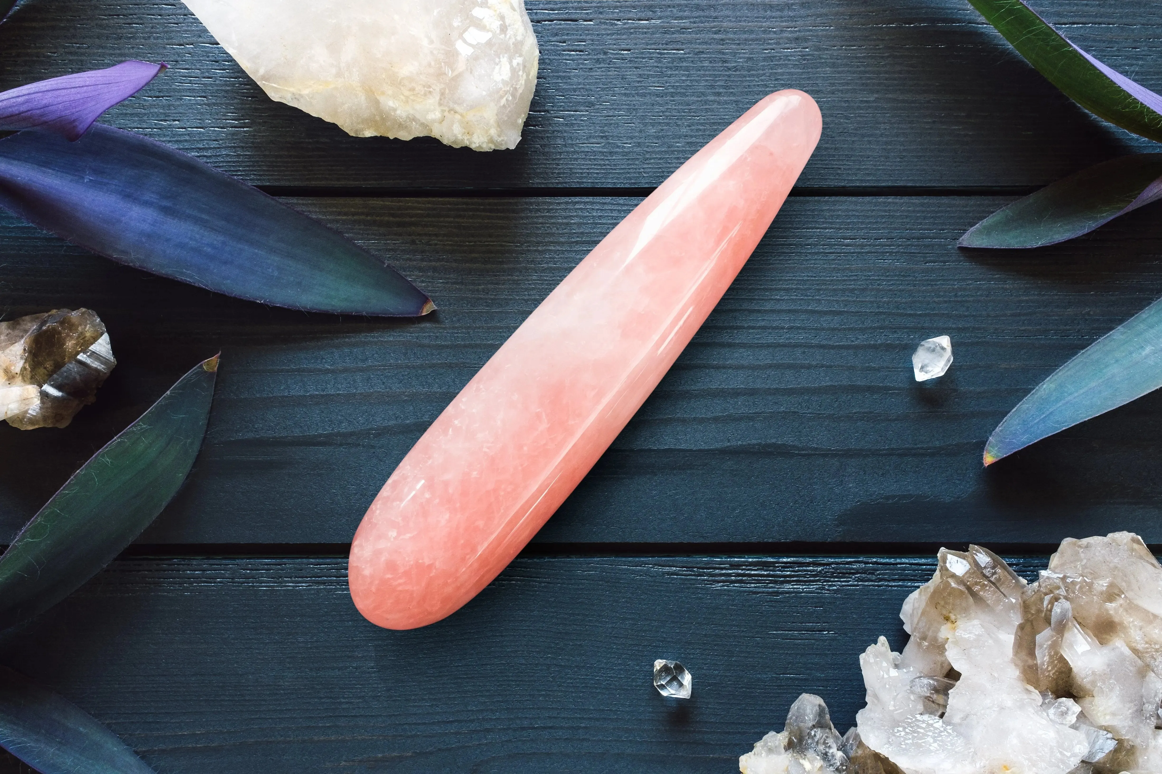 Large Rose Quartz Yoni Wand