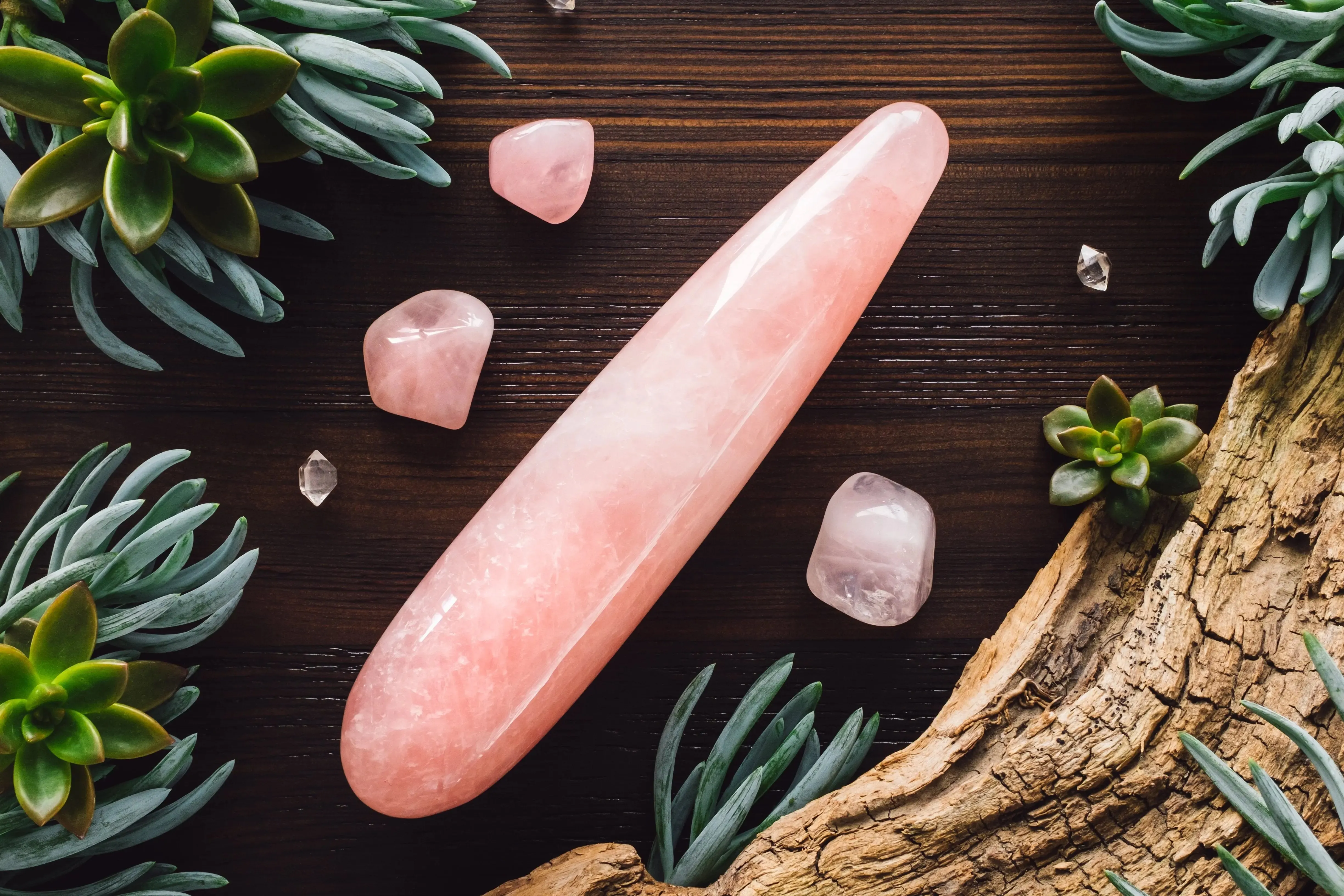 Large Rose Quartz Yoni Wand