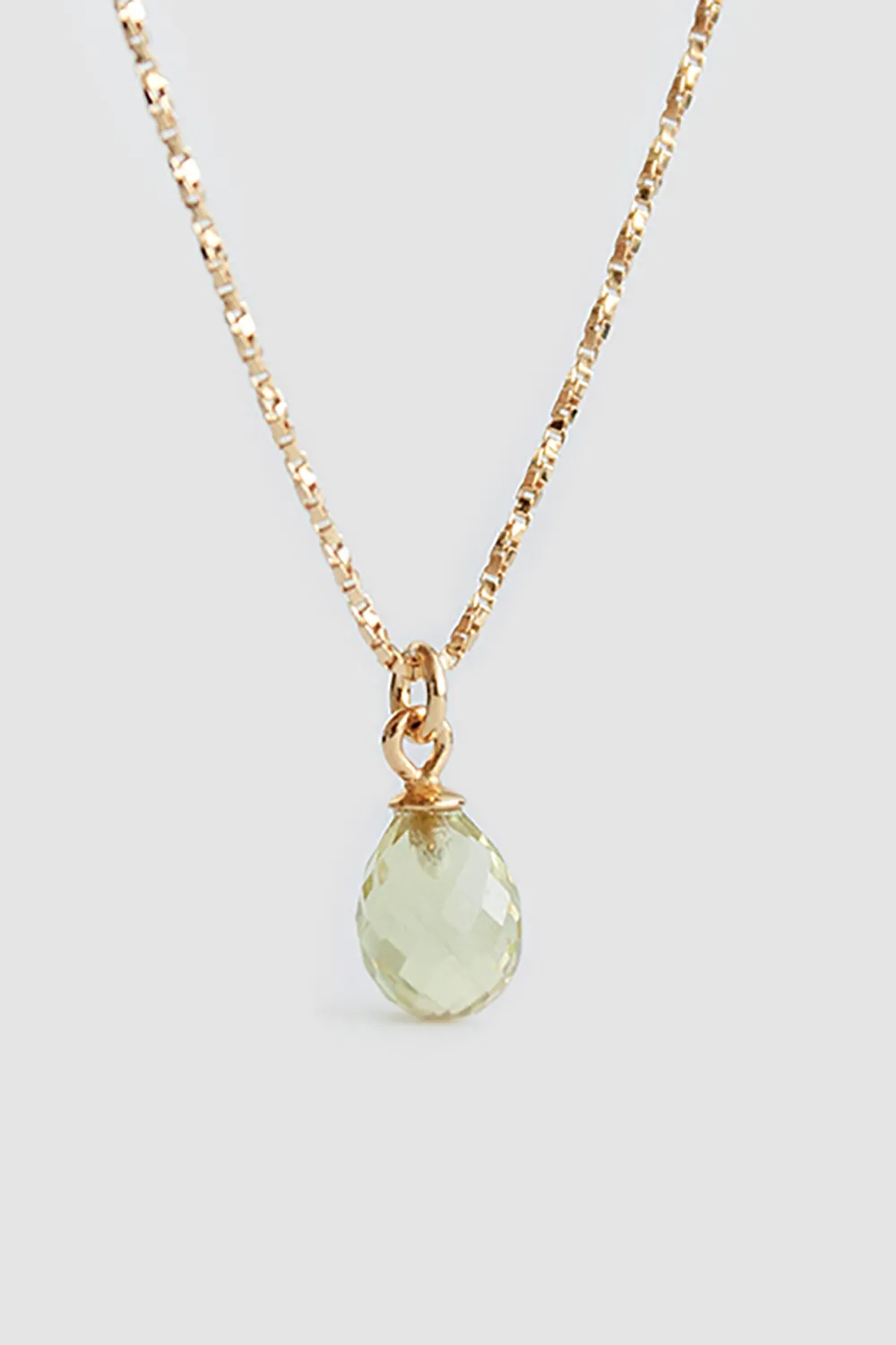 lemon quartz necklace gold <br> by Neinties