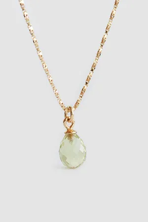 lemon quartz necklace gold <br> by Neinties