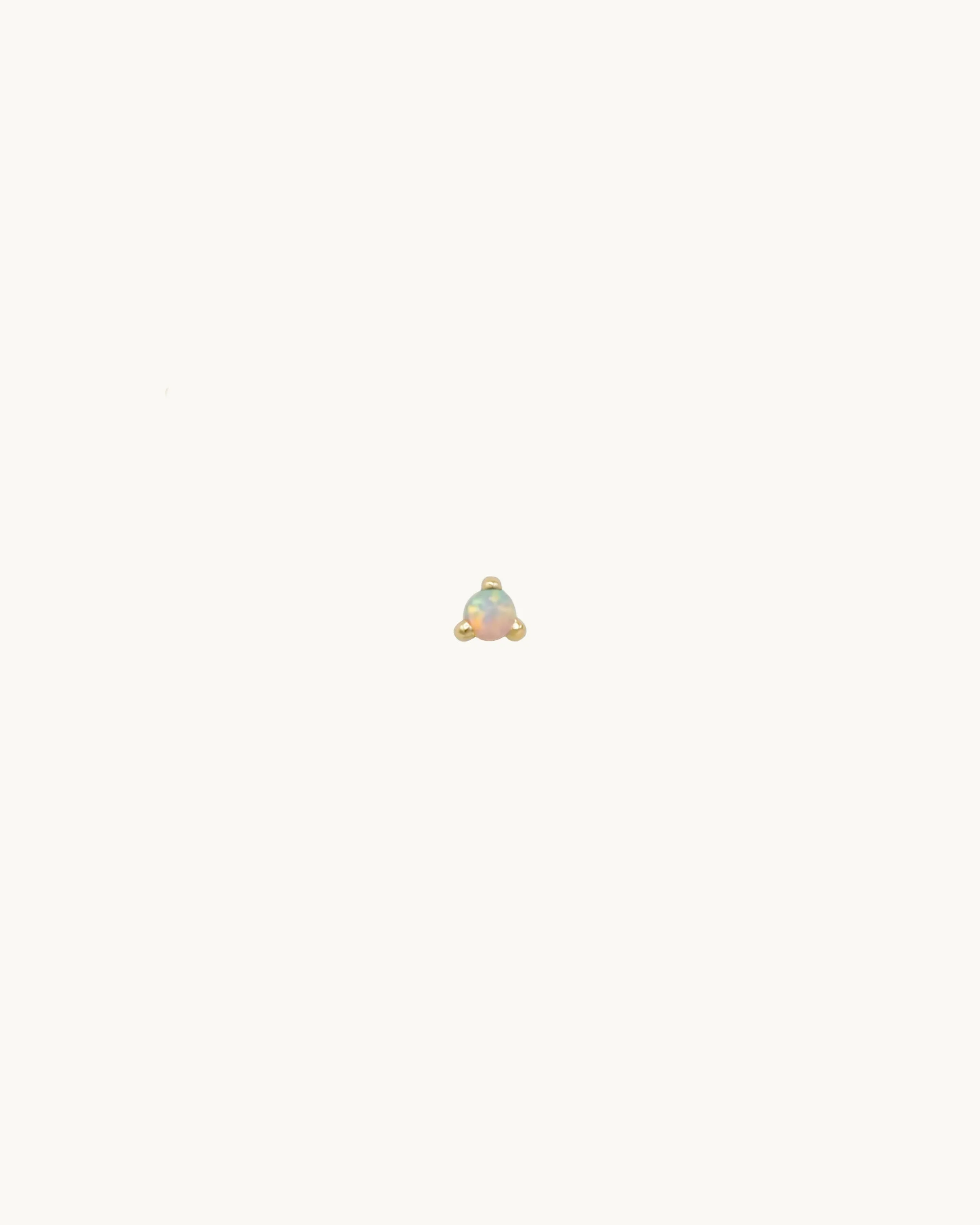 LEVA White Opal Stud Earring Small 14K