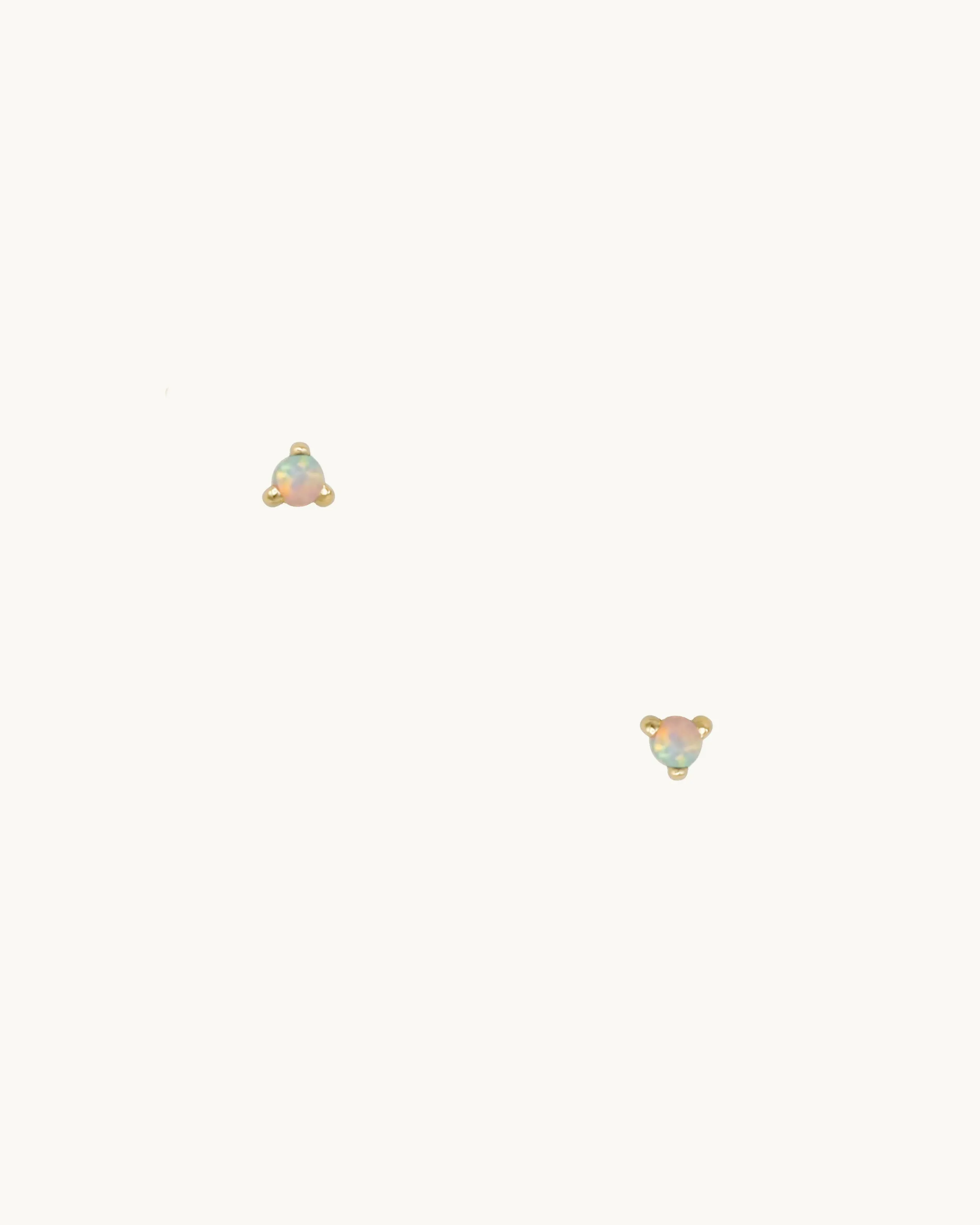 LEVA White Opal Stud Earring Small 14K