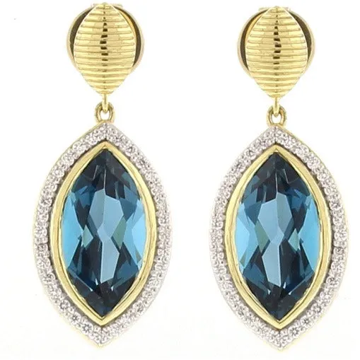 London Blue Topaz and Diamond Earrings