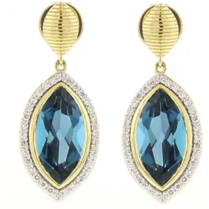London Blue Topaz and Diamond Earrings