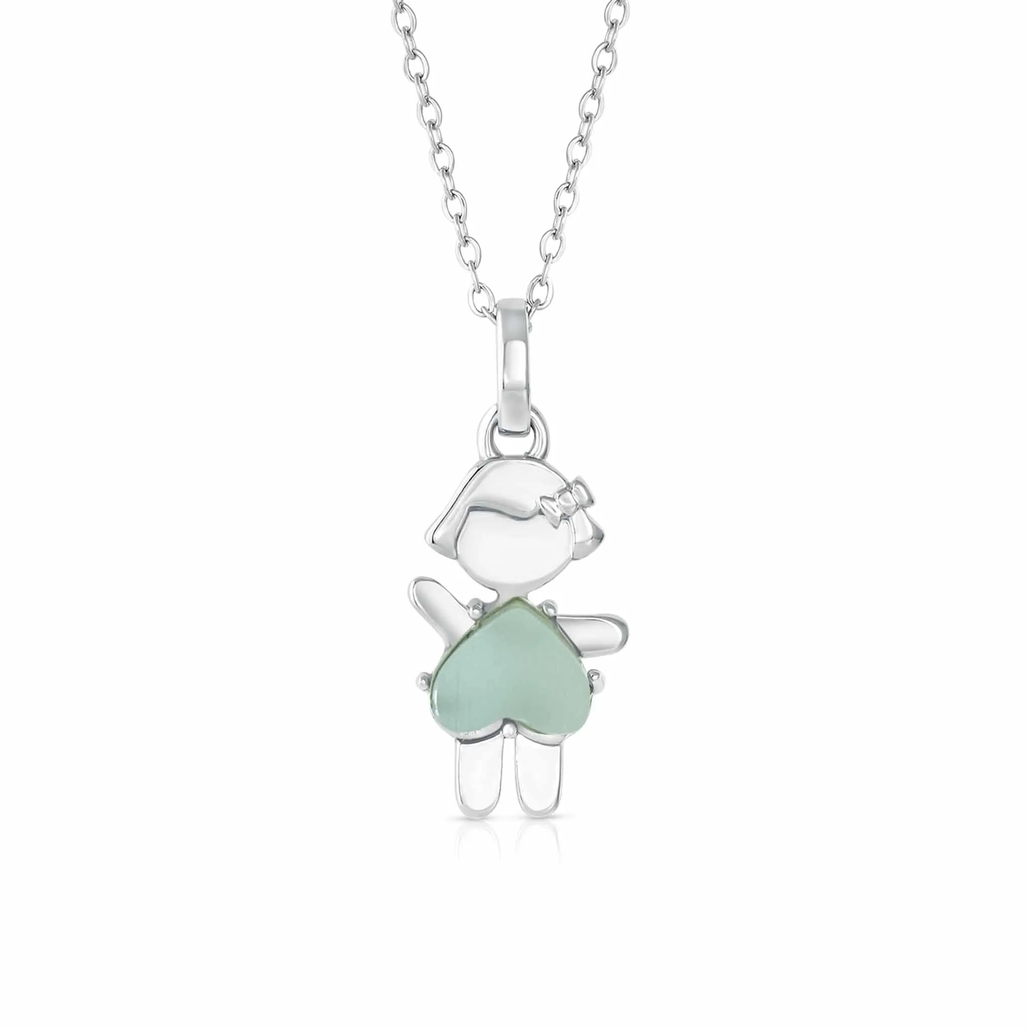 MARCH Birthstone Girl Necklace in Aquamarine