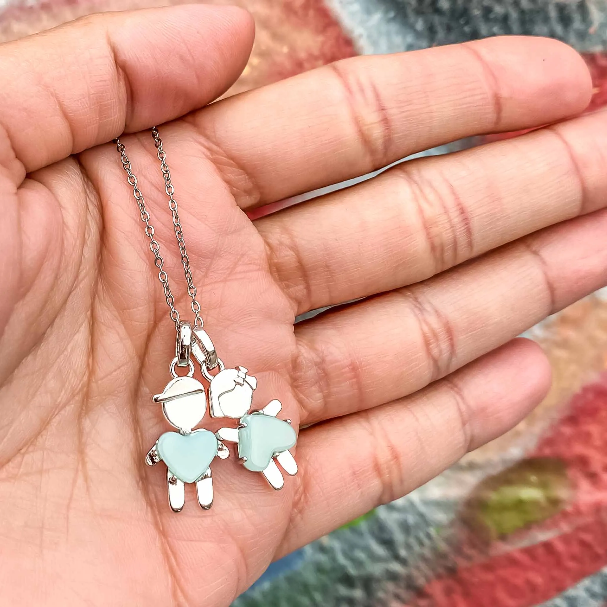 MARCH Birthstone Girl Necklace in Aquamarine