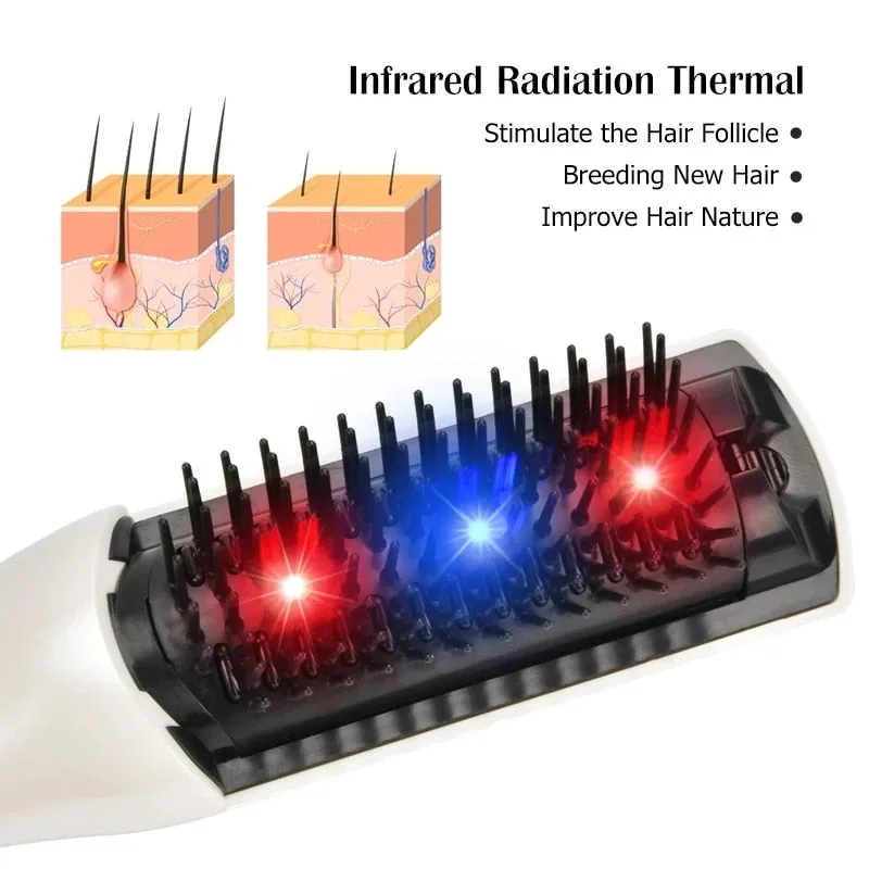 Massage Hair Growth Laser Comb Infrared Comb Nano Anti Hair Loss Brush Red Light Health Hair Care Scalp Tangle Comb Brush