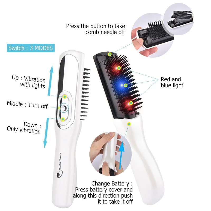 Massage Hair Growth Laser Comb Infrared Comb Nano Anti Hair Loss Brush Red Light Health Hair Care Scalp Tangle Comb Brush