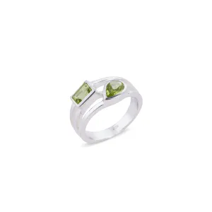 Meena Peridot Ring, Sterling Silver