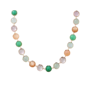 Mixed Stone Rosecut And Cabochon Necklace