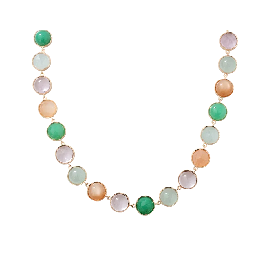Mixed Stone Rosecut And Cabochon Necklace