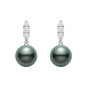 Morning Dew Black South Sea Pearl Drop Earrings
