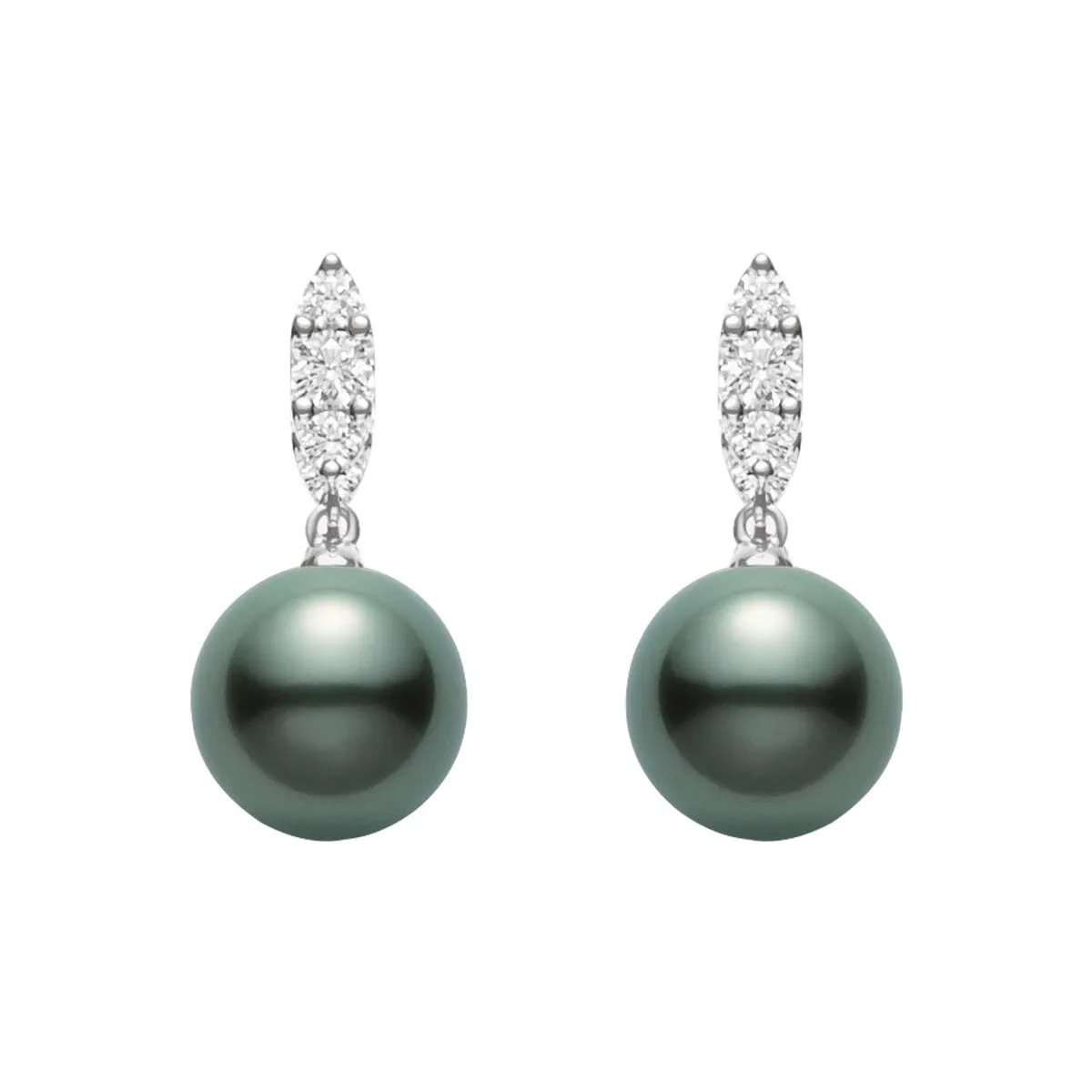 Morning Dew Black South Sea Pearl Drop Earrings