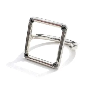 MPR x NU/NUDE Square Ring with Stones