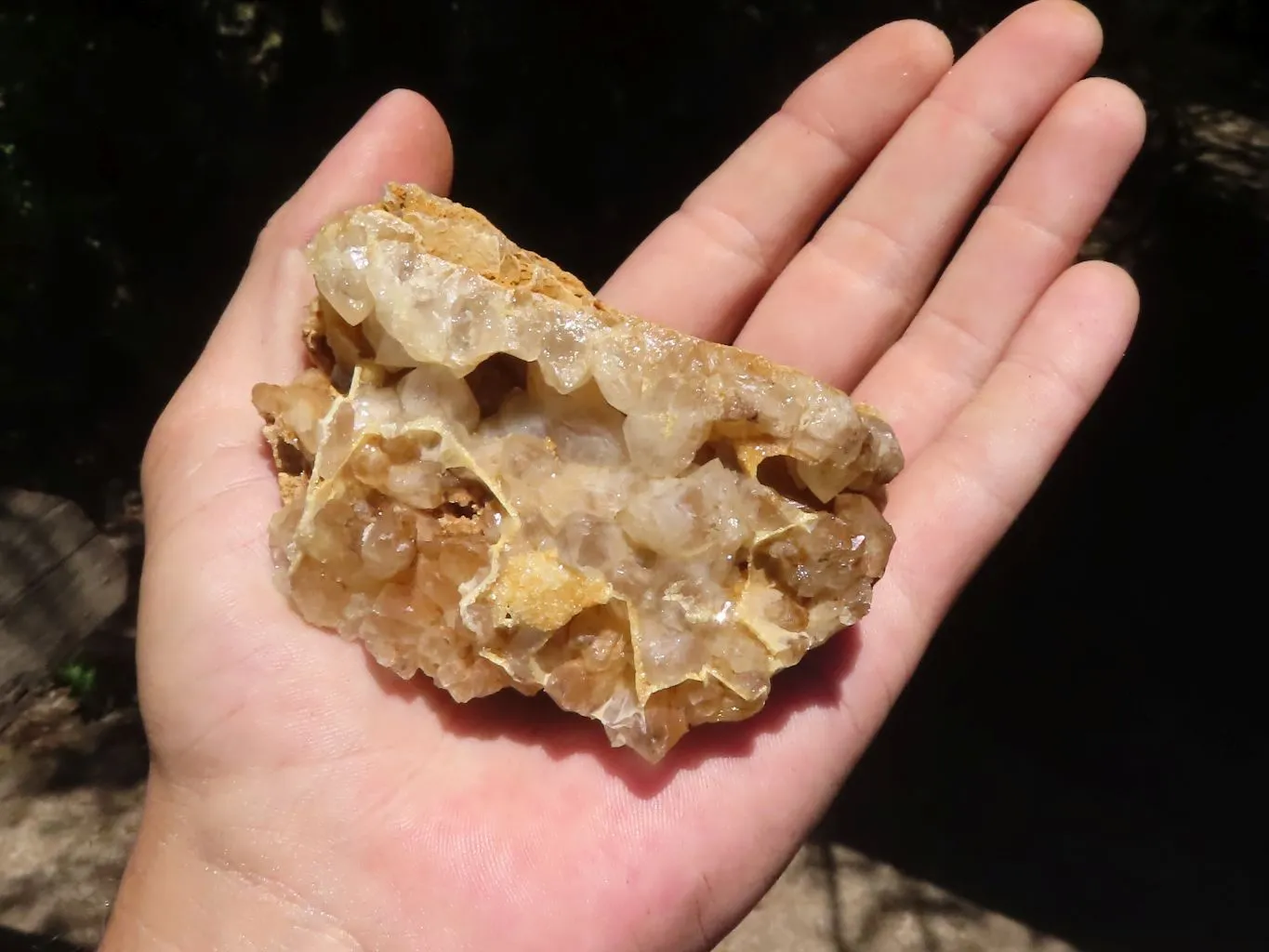 Natural Golden Limonite Quartz Clusters x 12 From Zimbabwe