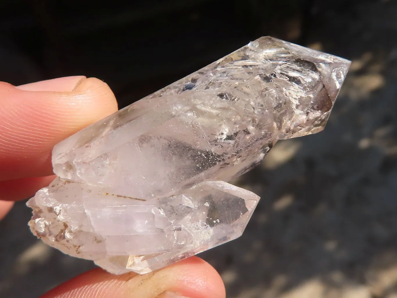 Natural Smokey Window Brandberg Quartz Crystals x 12 From Brandberg, Namibia