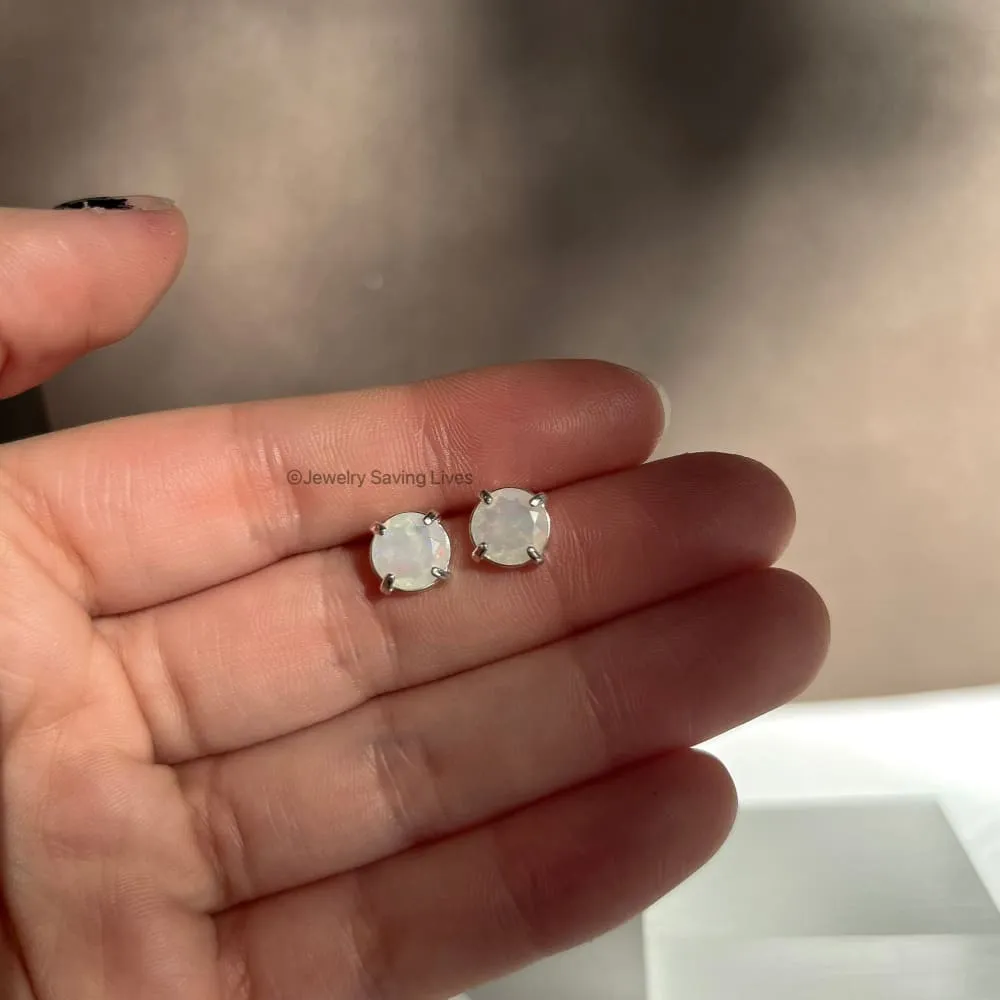 Natural Welo Opal Stud Earrings