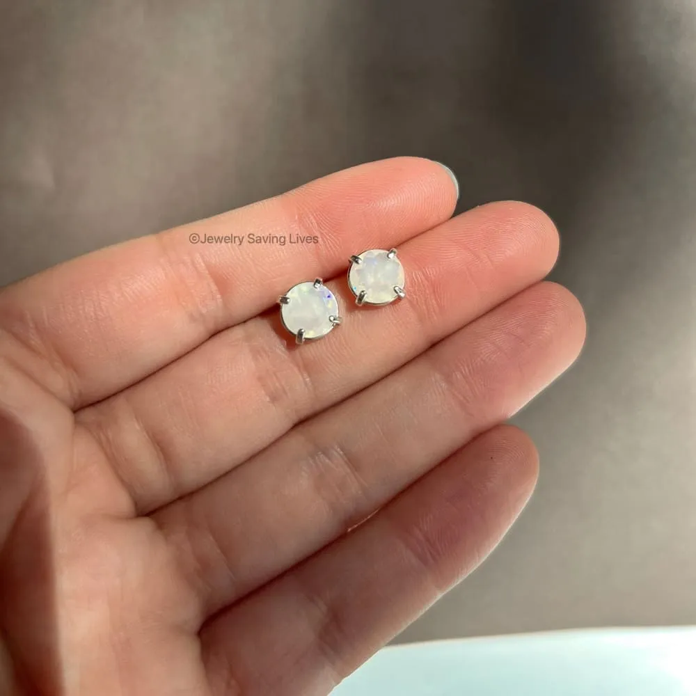 Natural Welo Opal Stud Earrings
