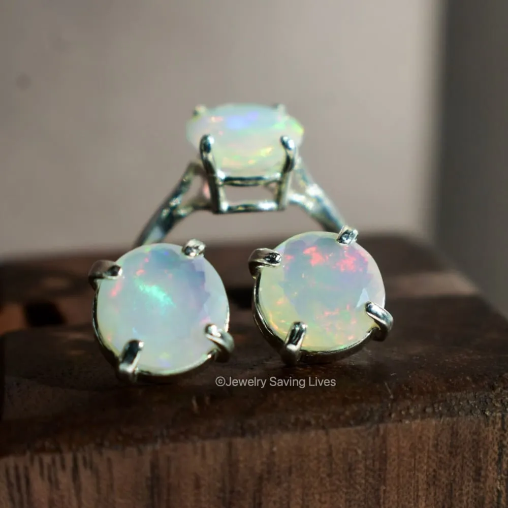 Natural Welo Opal Stud Earrings