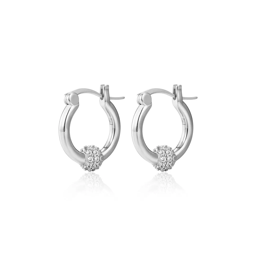 Neutron Gemstone Ball Hoops - Topaz