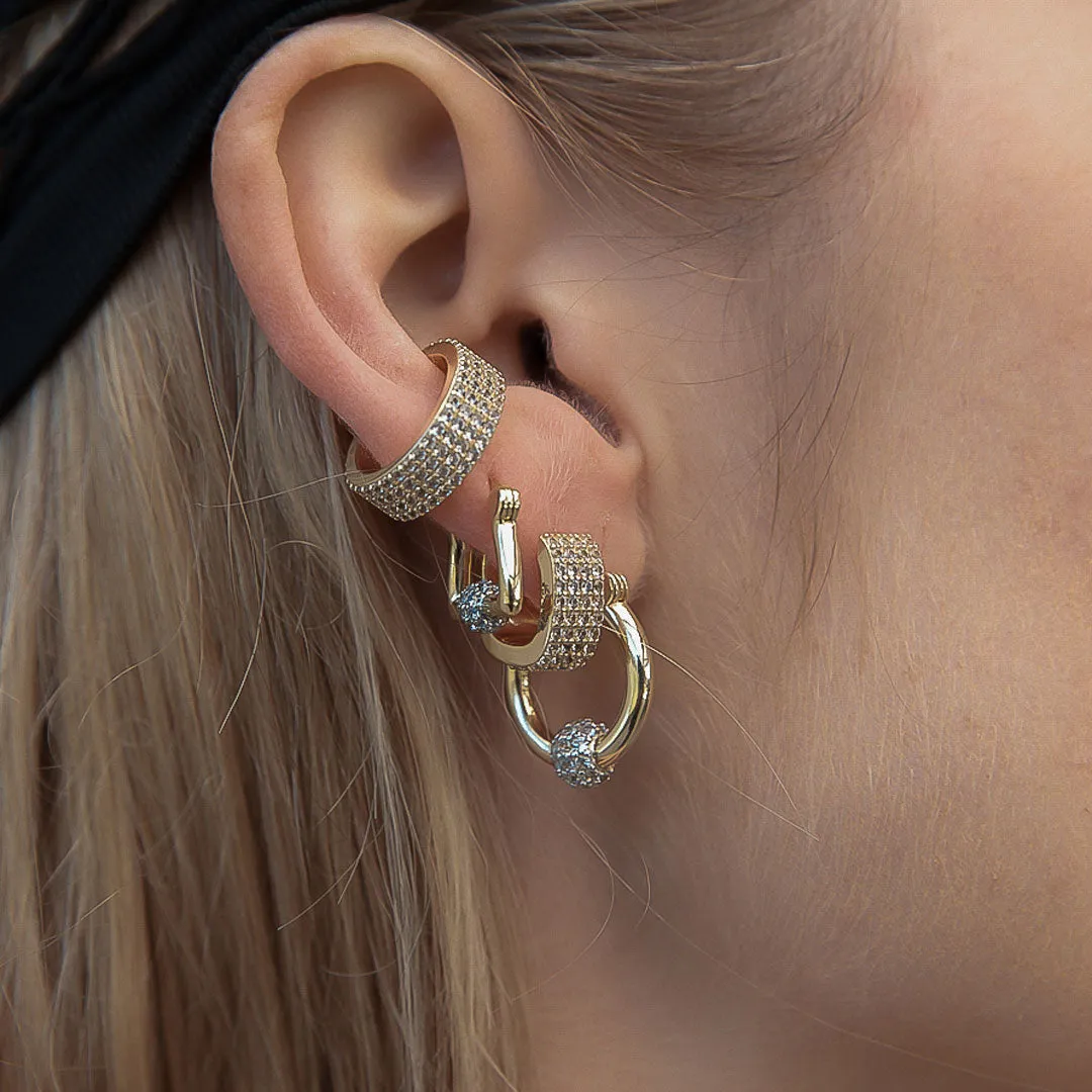 Neutron Gemstone Ball Hoops - Topaz