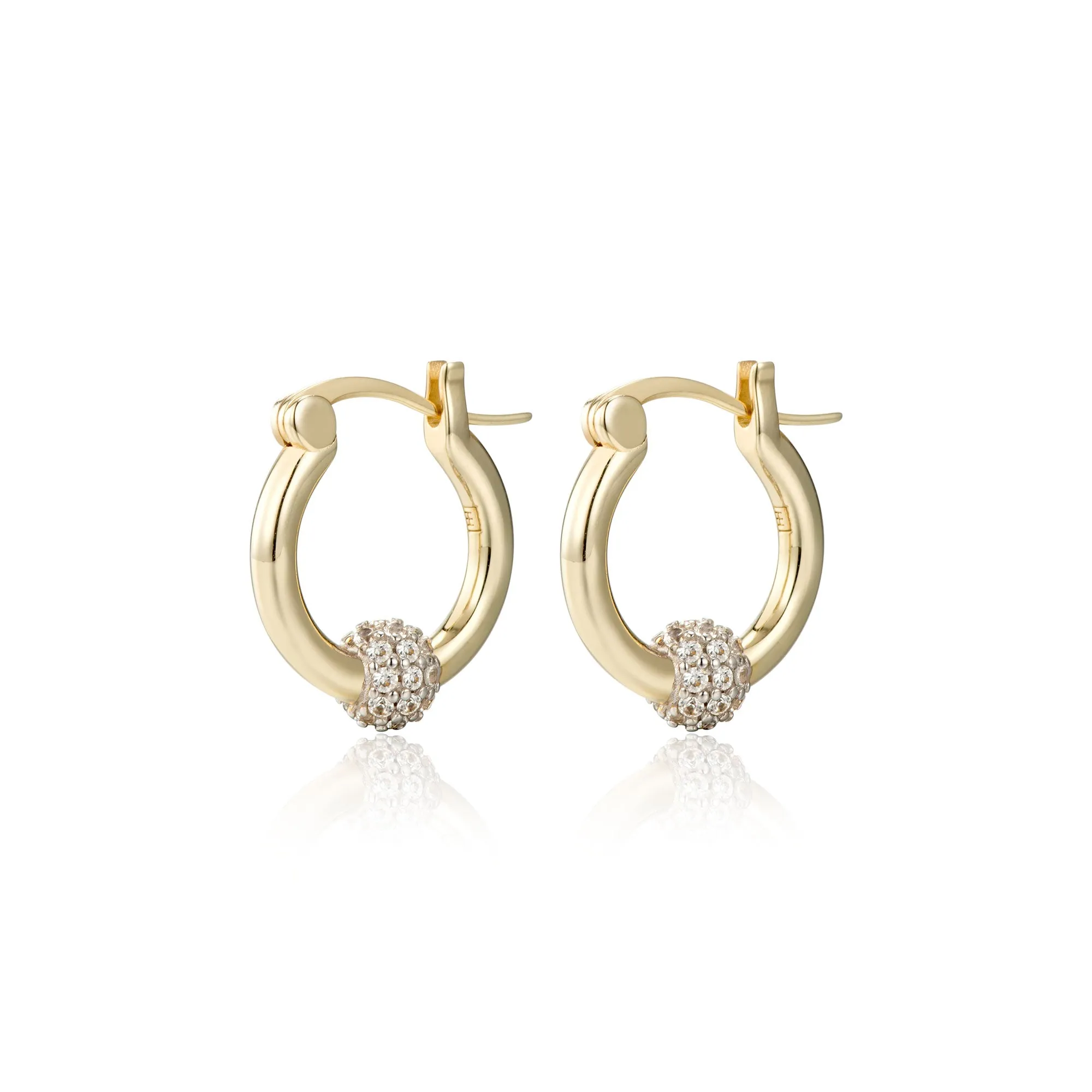 Neutron Gemstone Ball Hoops - Topaz