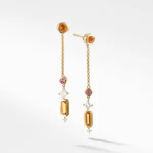Novella Drop Earrings in Citrine and Yellow Beryl with Diamonds