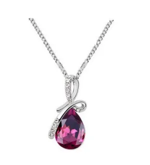 Ocean Tear Necklace - Fuchsia