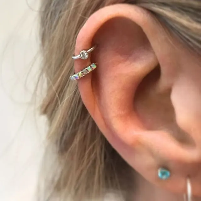 Opal Eternity Earring by Maria Tash in White Gold