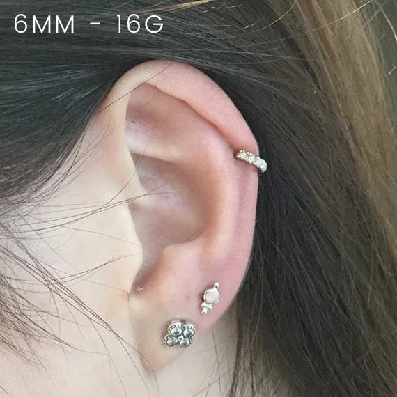 Opal Eternity Earring by Maria Tash in White Gold