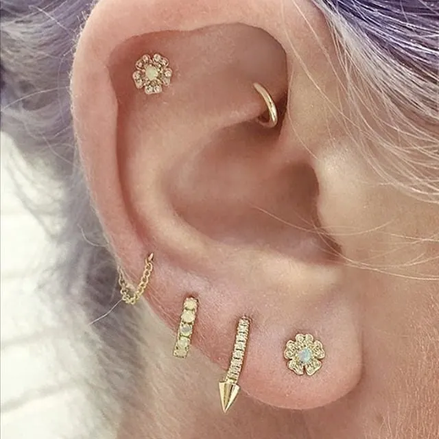 Opal Eternity Earring by Maria Tash in White Gold