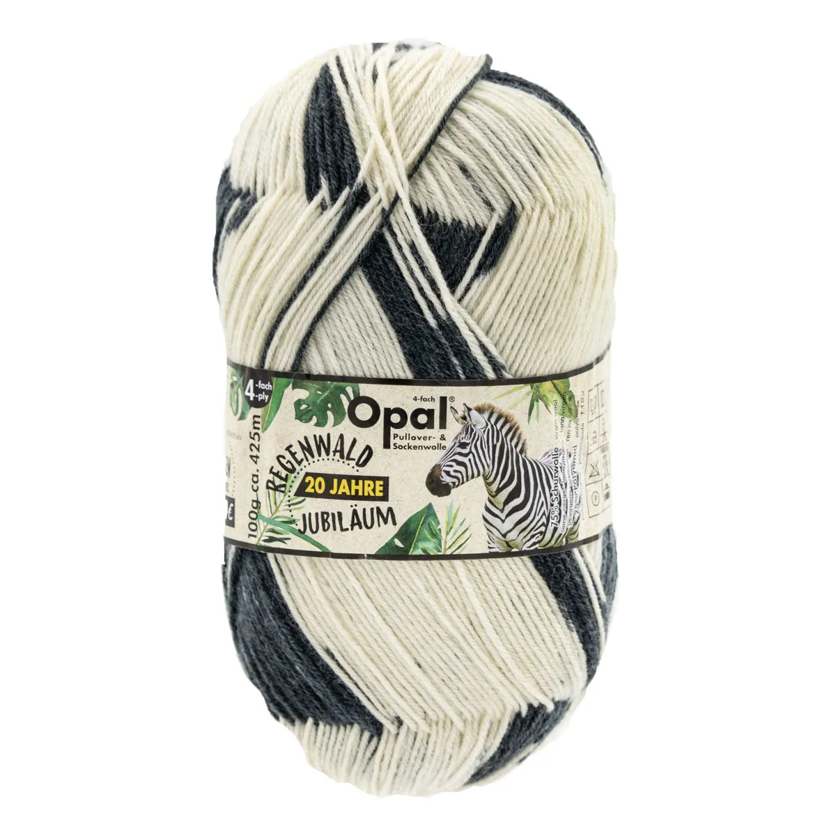 Opal Regenwald: 20th Anniversary Edition Yarn - 1205 Zebra