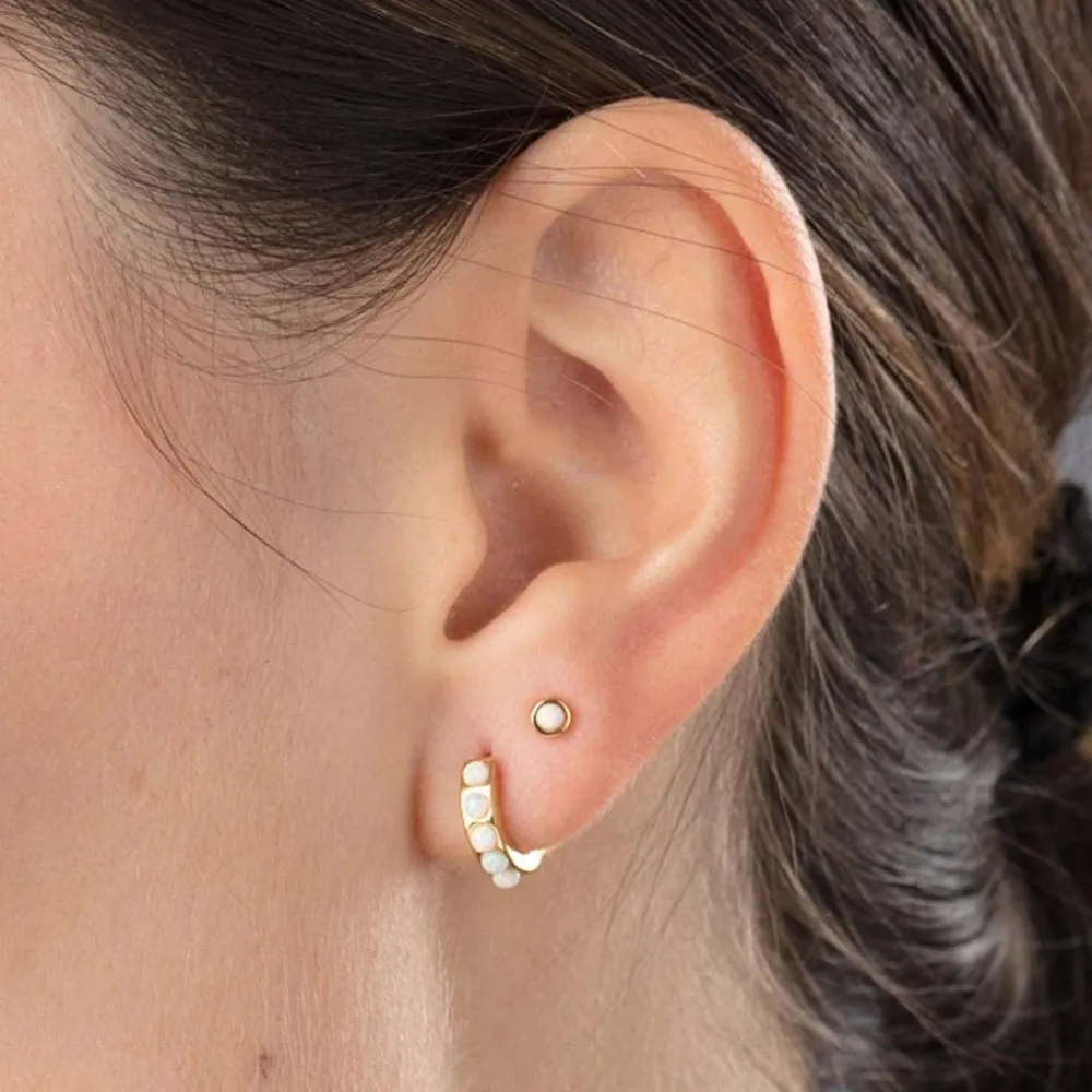 Opal Teeny Stud Earrings - Gold - SPESGS139