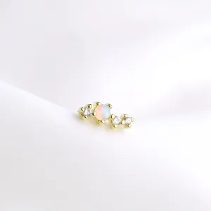 Opals And Diamonds Stud