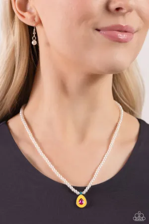 Paparazzi Necklace ~ PEARL-demonium - Yellow