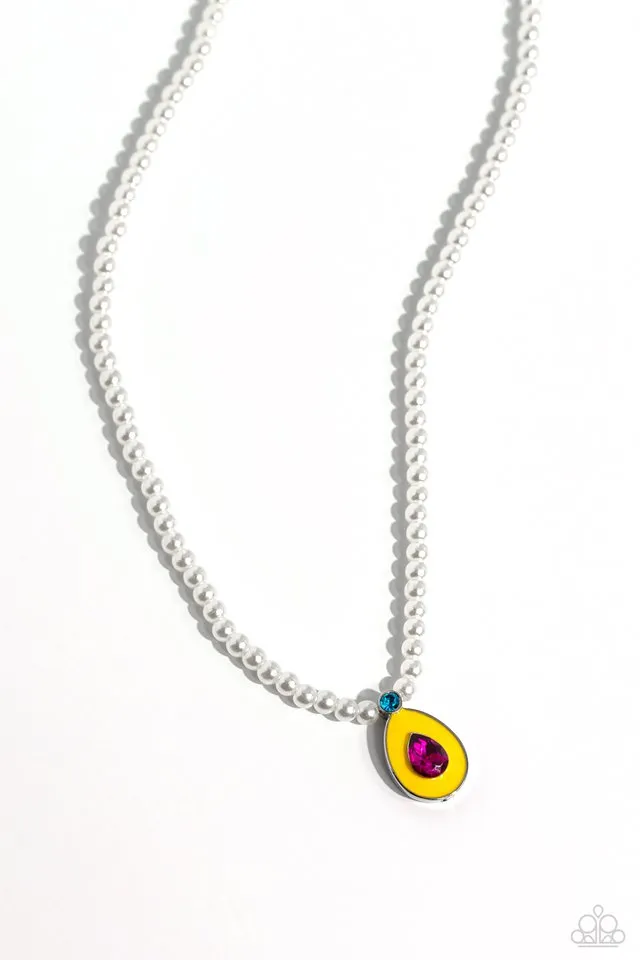 Paparazzi Necklace ~ PEARL-demonium - Yellow