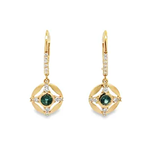 Parle Yellow Gold Montana Sapphire Earrings ECC272MS2C