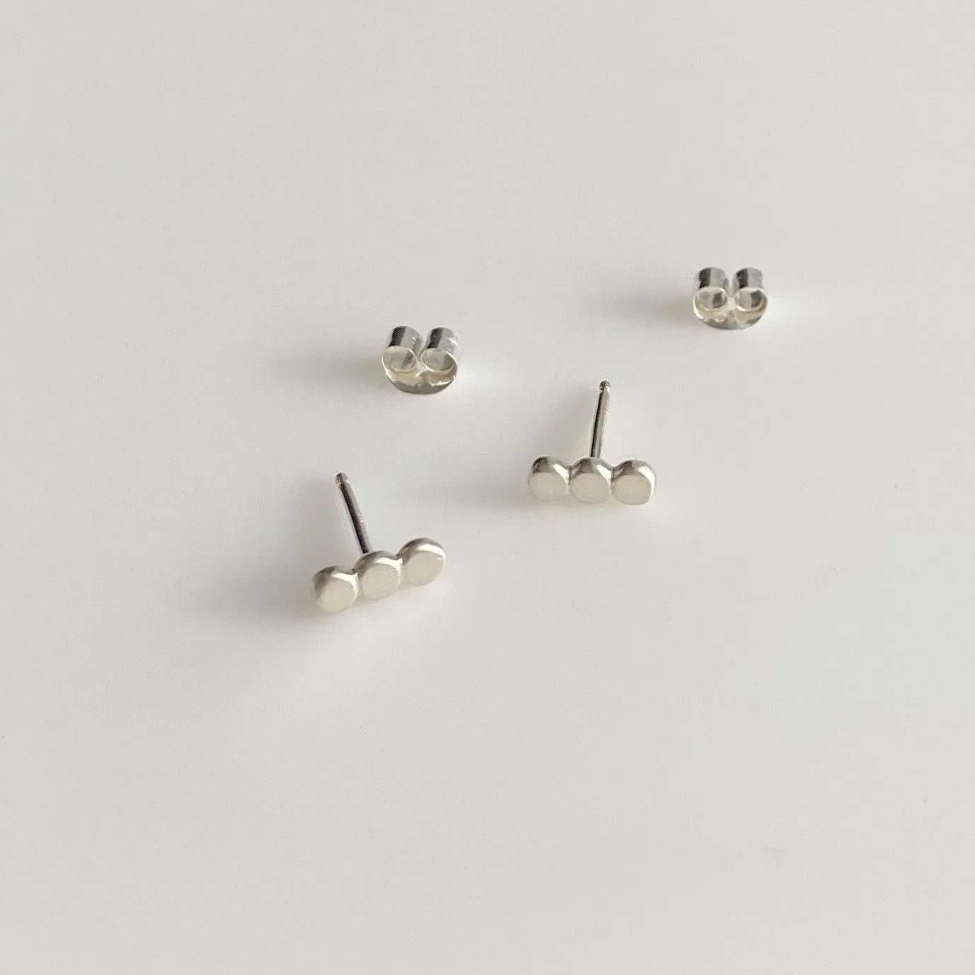 Pebble Studs in Sterling Silver