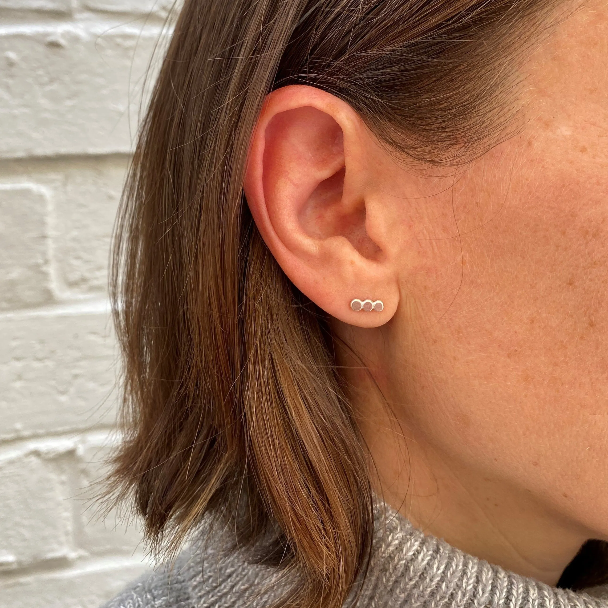 Pebble Studs in Sterling Silver