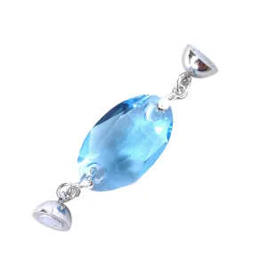 Pendant - Austrian Crystal - Oval - Aquamarine