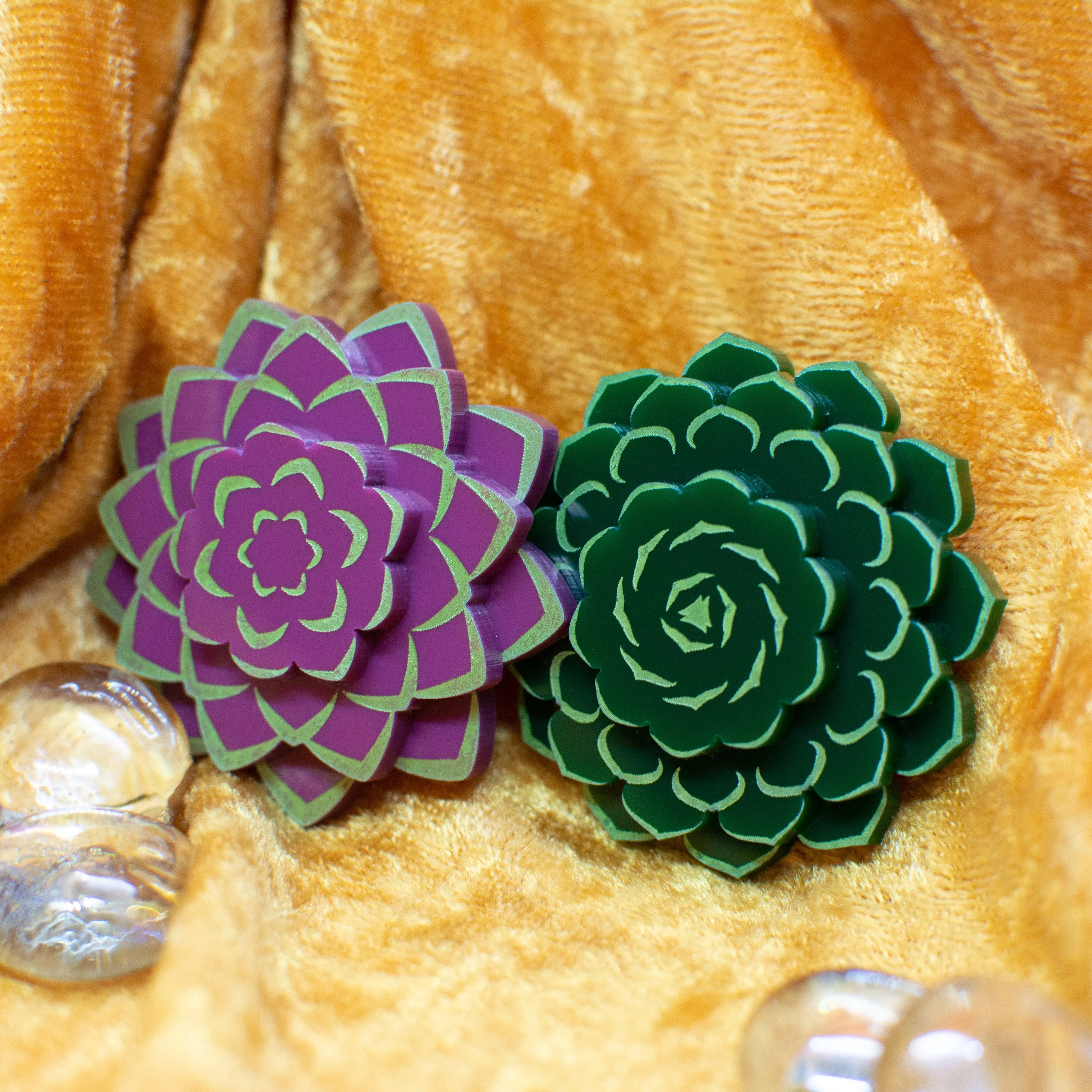 Plum Succulent Brooch