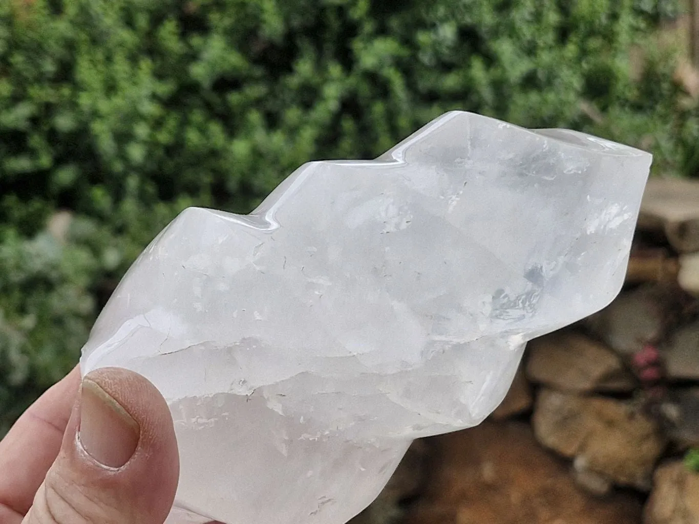 Polished Girasol Pearl Quartz Flames x 3 From Ambatondrazaka, Madagascar
