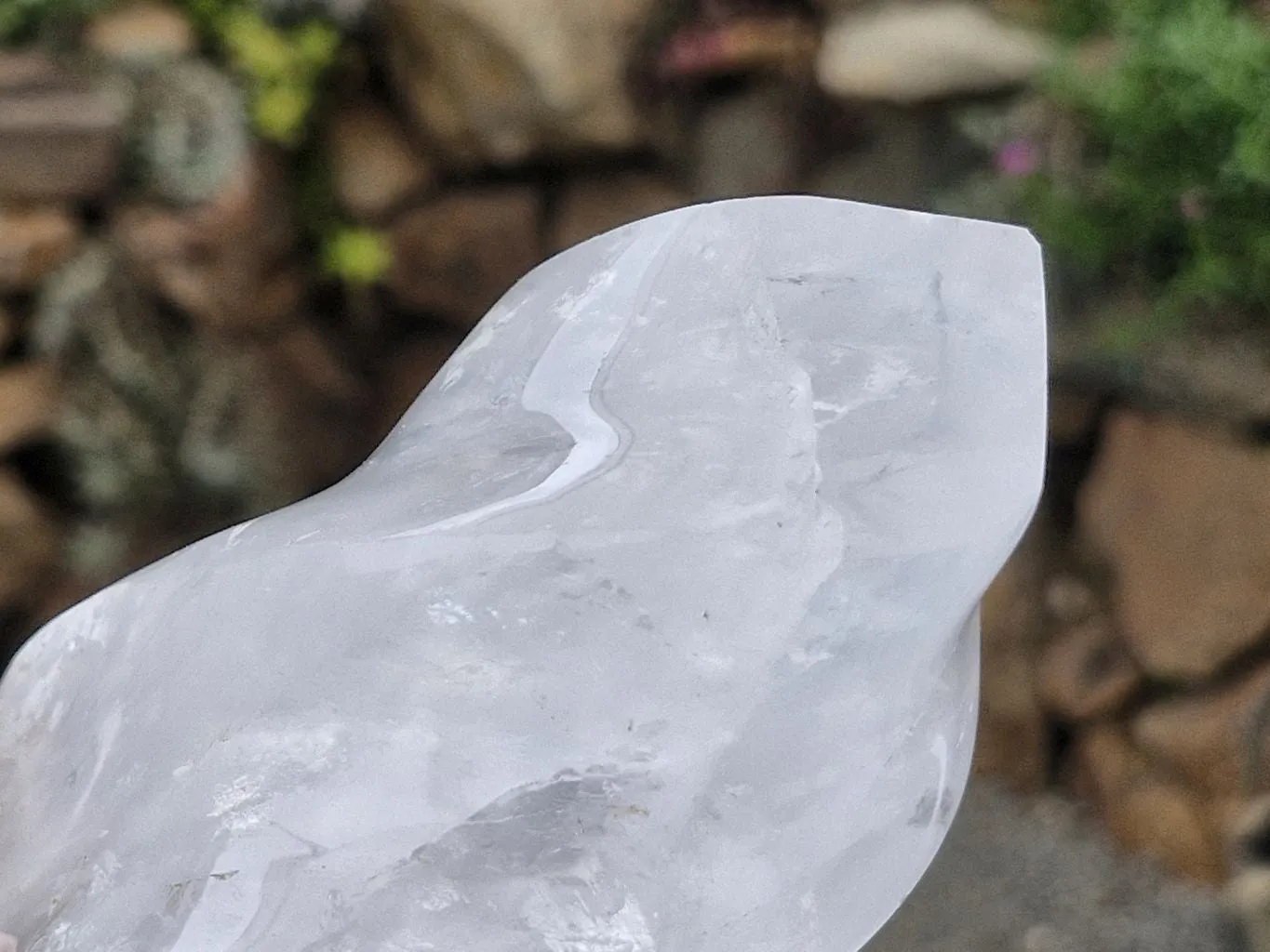 Polished Girasol Pearl Quartz Flames x 3 From Ambatondrazaka, Madagascar