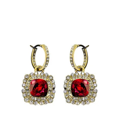 Premium Crystal Fancy Square Earrings -E4077