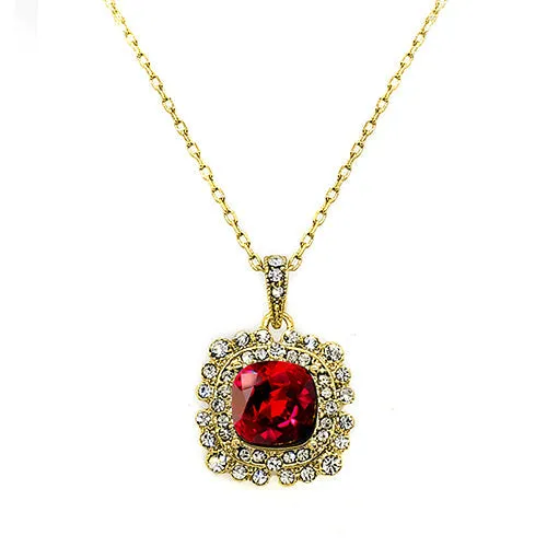 Premium Crystal Fancy Square Necklace - N4077