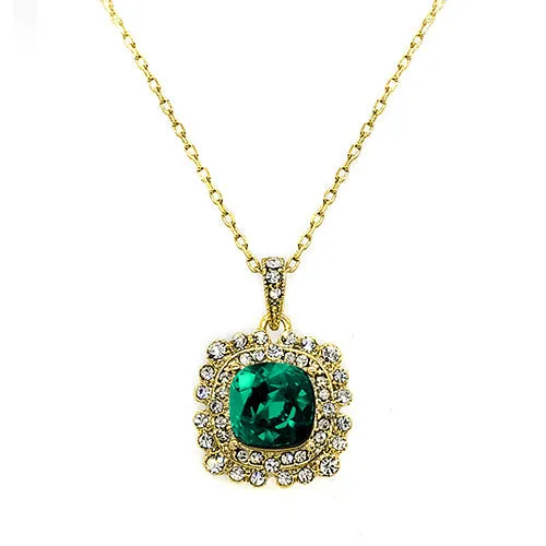 Premium Crystal Fancy Square Necklace - N4077