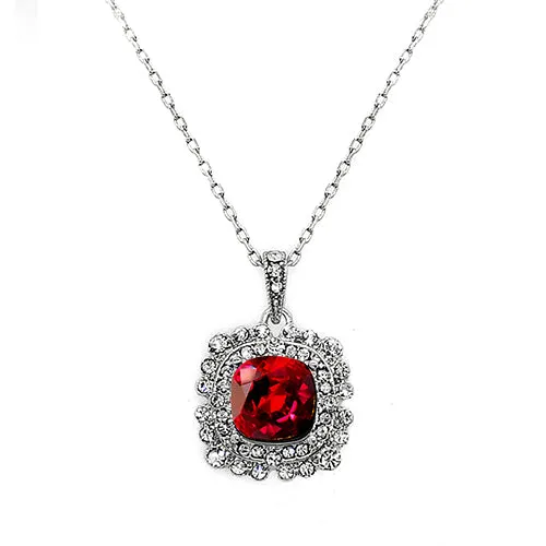 Premium Crystal Fancy Square Necklace - N4077