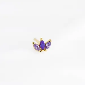 Purple Petal Stud