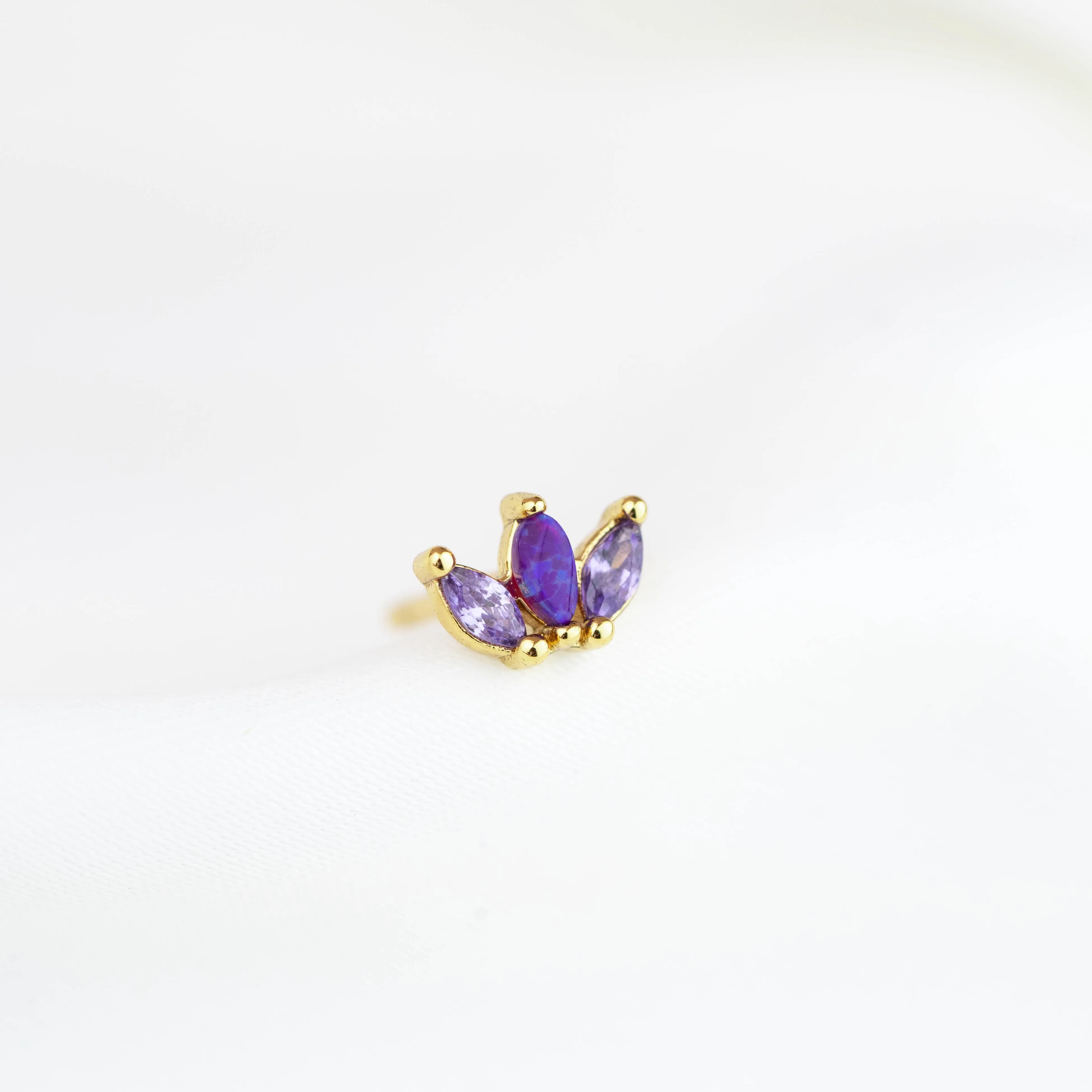 Purple Petal Stud